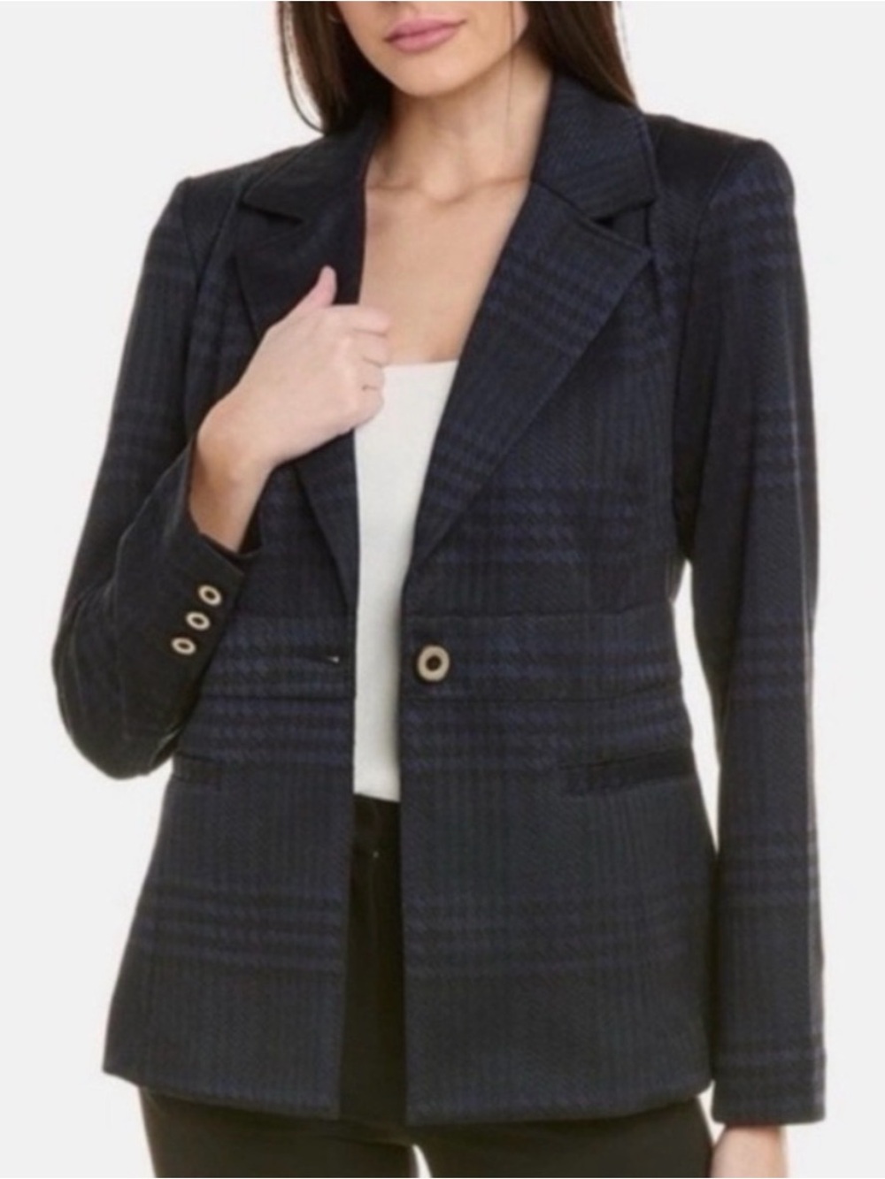 CAbi Checkout Blazer - Blue and Black. Size S - EUC